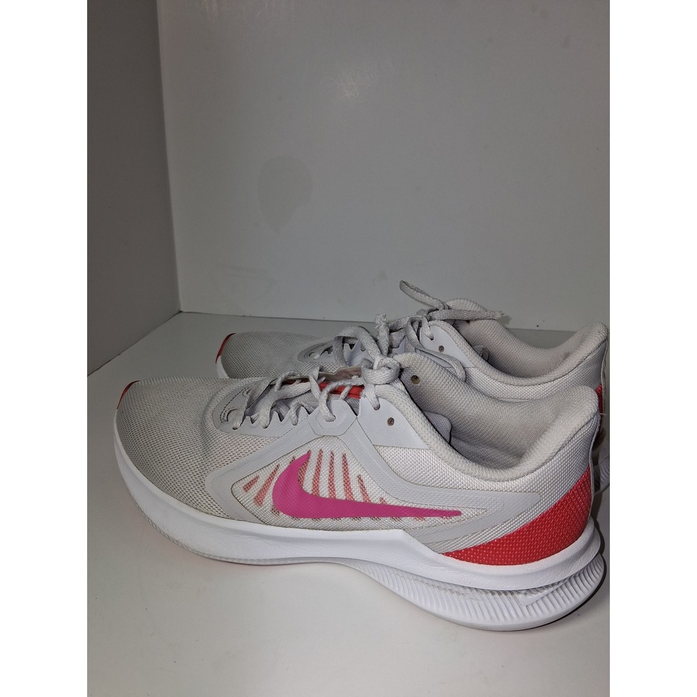 Nike Downshifter 10 Running Shoes Women's Size 10‎ Gray Pink Athletic Sneakers